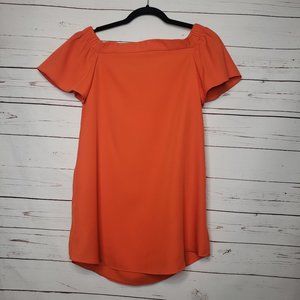 Missguided Bardot Orange Off Shoulder Shift Mini Dress